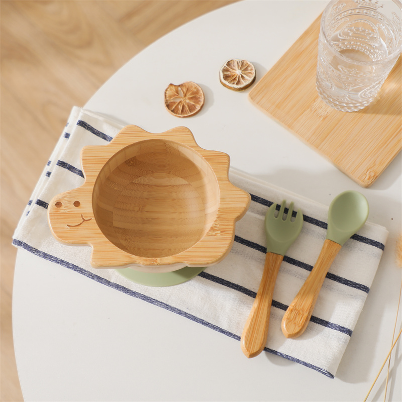 Baby Food Menu - Juego de vajilla de madera para